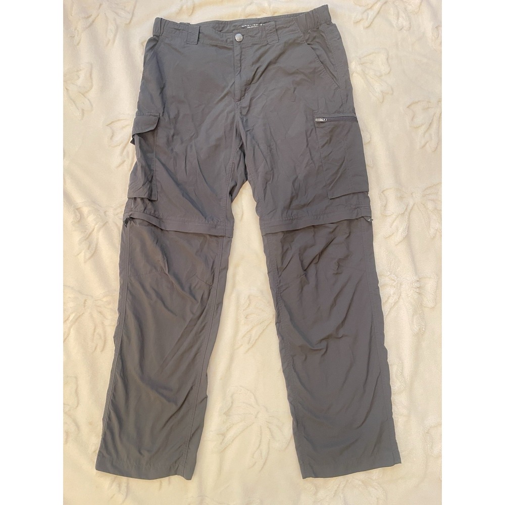 Columbia Silver Ridge Convertible Hiking Pants Men's Gray Size 34 Zip Off Cargo